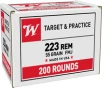 Winchester USA Rifle Ammo 223 Rem  55 gr  FMJ 200 rd 