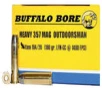 Buffalo Bore Ammunition 19A20 Outdoorsman Strictly Business 357 Mag 180 gr Hard Cast Flat Nose  HCFN  20 Per Box  12 Cs