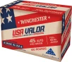 Winchester  45 ACP Auto USA Valor 230 grain Full Metal Jacket ammunition 835 FPS