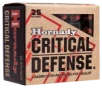 Hornady Critical Defense 380 AUTO ACP Ammo 90 Grain Flex Tip Expanding  25 Rounds  90080 Nickel casing