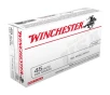 USA WHITE BOX 45 ACP FMJ-FN HANDGUN AMMO