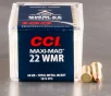 2000rds     22 WMR CCI Maxi Mag 40gr  TMJ Ammo