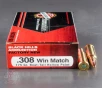 20rds - 308 Black Hills 175gr  Match Boat-Tail Hollow Point Ammo