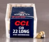 100rds - 22 CB Long CCI 29gr  Lead Round Nose Ammo