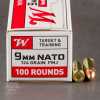 100rds     9mm NATO Winchester 124gr  FMJ Ammo
