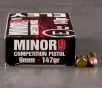 50rds     9mm Eley Minor9 Competition Pistol 147gr  FMJ Ammo