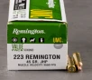 50rds     223 Rem Remington UMC 45gr  JHP Ammo