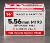 100rds     5 56x45 Winchester USA 55gr  FMJ M193 Ammo