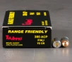 1000rds     380 ACP Tula 95gr  FMJ Ammo