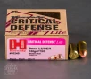 250rds     9mm Hornady Critical Defense Lite 100gr  FTX Ammo