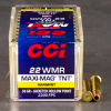500rds     22 WMR CCI Maxi-Mag TNT 30gr  JHP Ammo