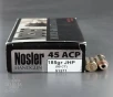 50rds - 45 ACP Nosler Match Grade Handgun 185gr  JHP Ammo