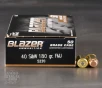 1000rds - 40 S W Blazer Brass 180 Grain FMJ Ammo