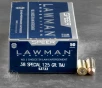 50rds     38 Special Speer Lawman 125gr  TMJ Ammo
