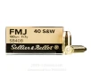 Sellier and Bellot 40 cal Ammo - 1000 Rounds of 180 Grain FMJ   