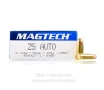 Magtech 25 ACP Ammo - 50 Rounds of 50 Grain FMC Ammunition