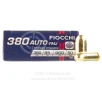 Fiocchi 380 ACP Ammo - 50 Rounds of 95 Grain FMJ Ammunition