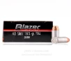 Blazer 40 Cal Ammo - 50 Rounds of 165 Grain FMJ Ammunition