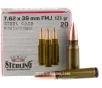 Sterling 7 62x39 Ammo - 20 Rounds of 123 Grain FMJ Ammunition