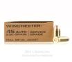 Winchester Service Grade 45 ACP Ammo - 500 Rounds of 230 Grain FMJ   