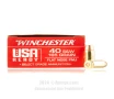 Winchester USA Ready 40 S W Ammo - 50 Rounds of 165 Grain FMJ FN   