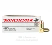Winchester 40 Cal Ammo - 50 Rounds of 180 Grain FMJ Ammunition