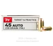 Winchester USA 45 ACP Ammo - 50 Rounds of 230 Grain FMJ Ammunition