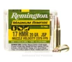 Remington Magnum Rimfire 17 HMR Ammo - 50 Rounds of 20 Grain JSP   