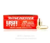 Winchester USA Ready 45 ACP Ammo - 50 Rounds of 230 Grain FMJ FN   