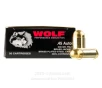 Wolf 45 ACP Ammo - 50 Rounds of 230 Grain FMJ Ammunition  STEEL CASES 