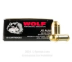 Wolf 45 ACP Ammo - 500 Rounds of 230 Grain FMJ Ammunition  STEEL   