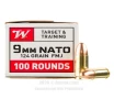 Winchester 9mm NATO Ammo - 1000 Rounds of 124 Grain FMJ Ammunition