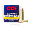 CCI Maxi-Mag TNT 22 WMR Ammo - 500 Rounds of 30 Grain JHP Ammunition