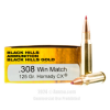 Black Hills Gold 308 Win Ammo - 20 Rounds of 125 Grain CX Ammunition