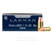 Speer 9mm Ammo - 50 Rounds of 115 Grain TMJ Ammunition