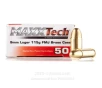 MAXXTech 9mm Ammo - 50 Rounds of 115 Grain FMJ Ammunition