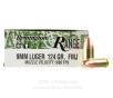 Remington Range 9mm Ammo - 50 Rounds of 124 Grain FMJ Ammunition
