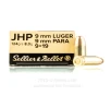 Sellier   Bellot 9mm Ammo - 50 Rounds of 124 Grain JHP Ammunition