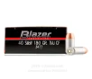 Blazer 40 Cal  Ammo - 50 Rounds of 180 Grain TMJ Ammunition