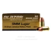 Blazer Brass 9mm Ammo - 50 Rounds of 115 Grain JHP Ammunition