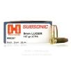 Hornady Subsonic 9mm Ammo - 250 Rounds of 147 Grain JHP XTP Ammunition
