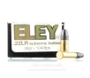 Eley 22 LR  Ammo - 500  Rounds of 38 Grain Subsonic HP Ammunition
