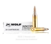 Wolf Gold 5 56x45 Ammo - 20 Rounds of 55 Grain FMJ Ammunition   