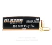 Blazer  380 ACP Ammo - 1000 Rounds of 95 Grain FMJ Ammunition