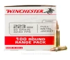 Winchester 223 Rem Ammo - 100 Rounds of 55 Grain FMJ Ammunition