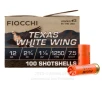 Fiocchi Texas White Wing 12 Gauge Ammo - 100 Rounds of 1-1 8 oz    