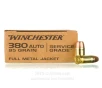 380 ACP - 95 Grain FMJ - Winchester Service Grade - 500 Rounds