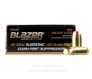 Blazer Brass Clean-Fire Suppressor 40 S W Ammo - 50 Rounds of 180   