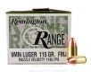 Remington Range 9mm Ammo - 500 Rounds of 115 Grain FMJ Ammunition