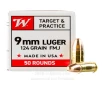 Winchester USA 9mm Ammo - 50 Rounds of 124 Grain FMJ Ammunition
